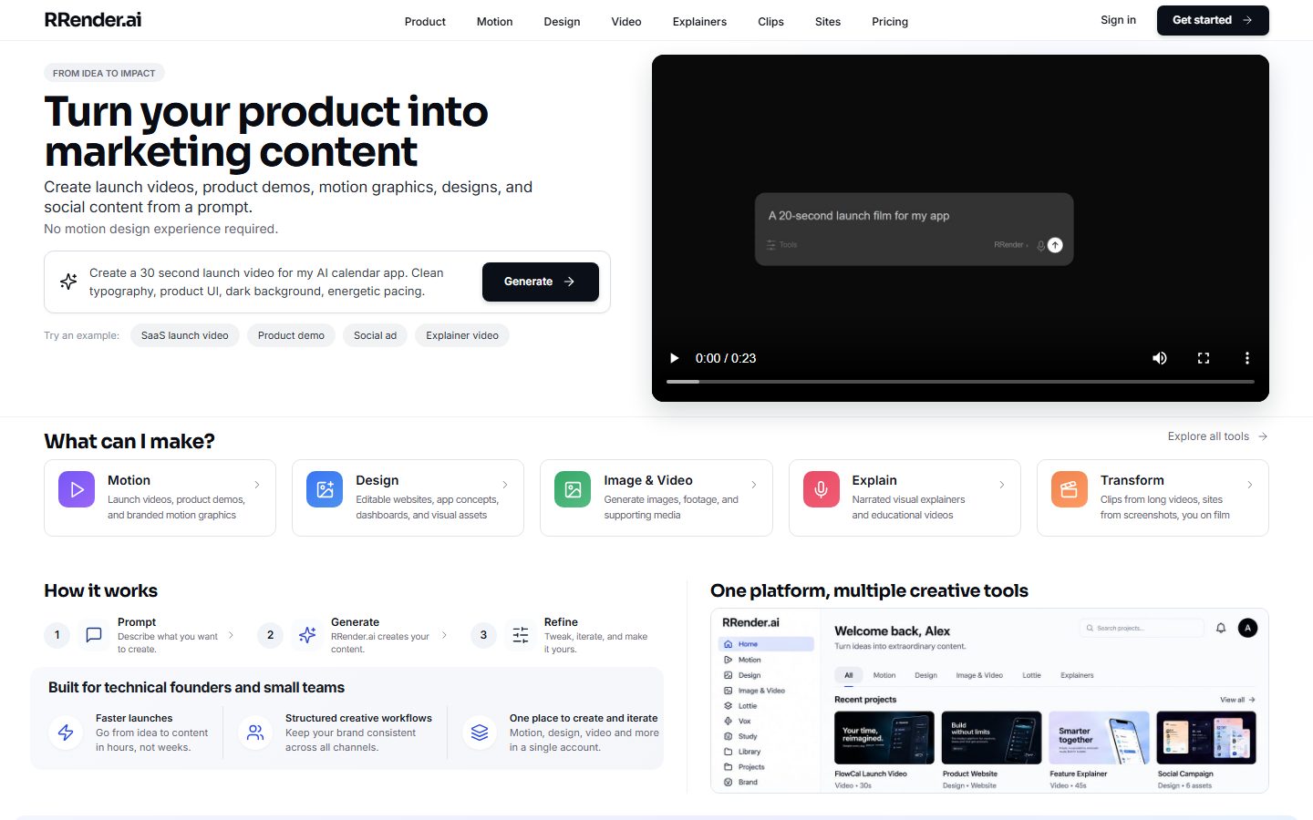 RRender.ai home page